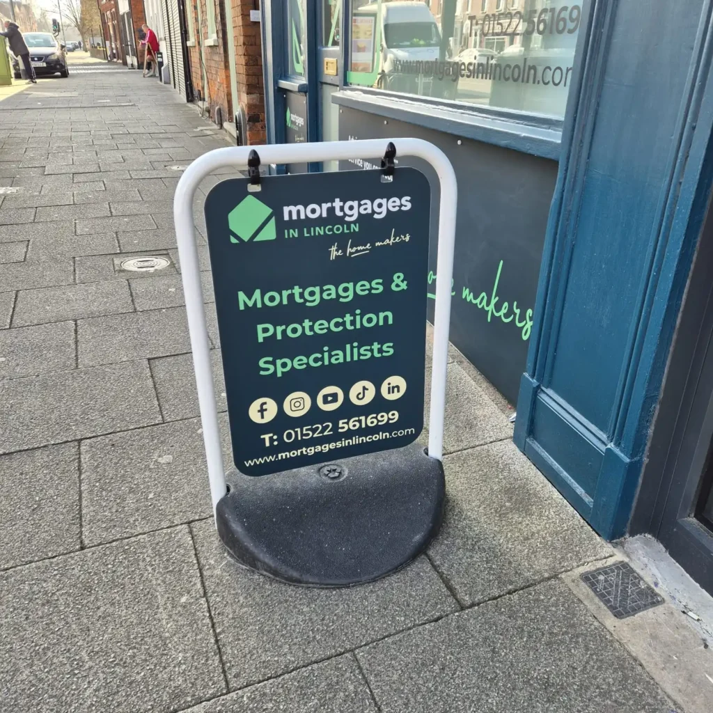 Mortgages in Lincoln Swing Sign